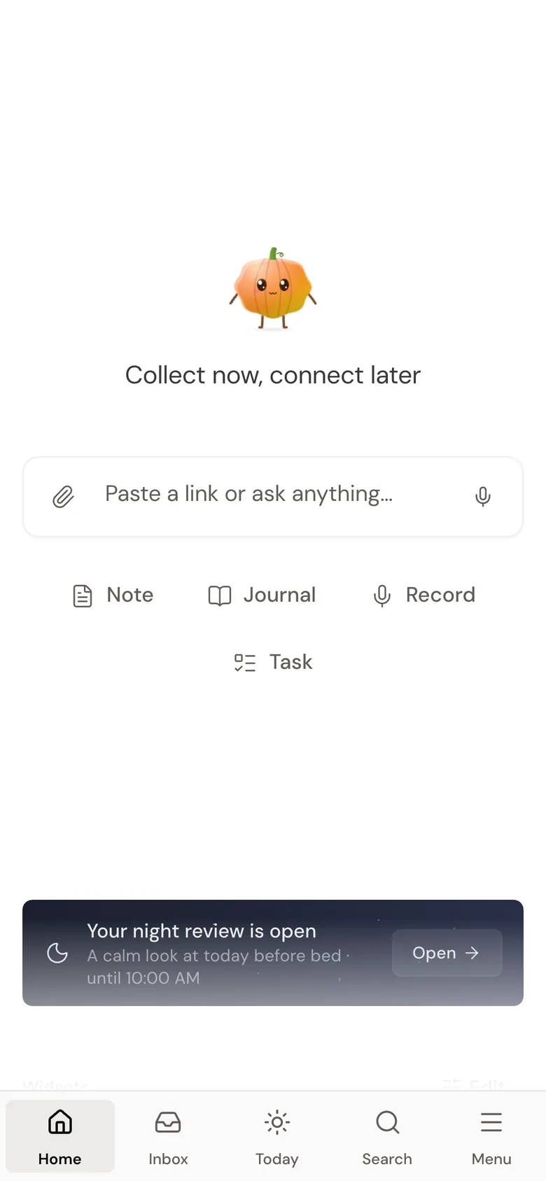 The home screen on a phone