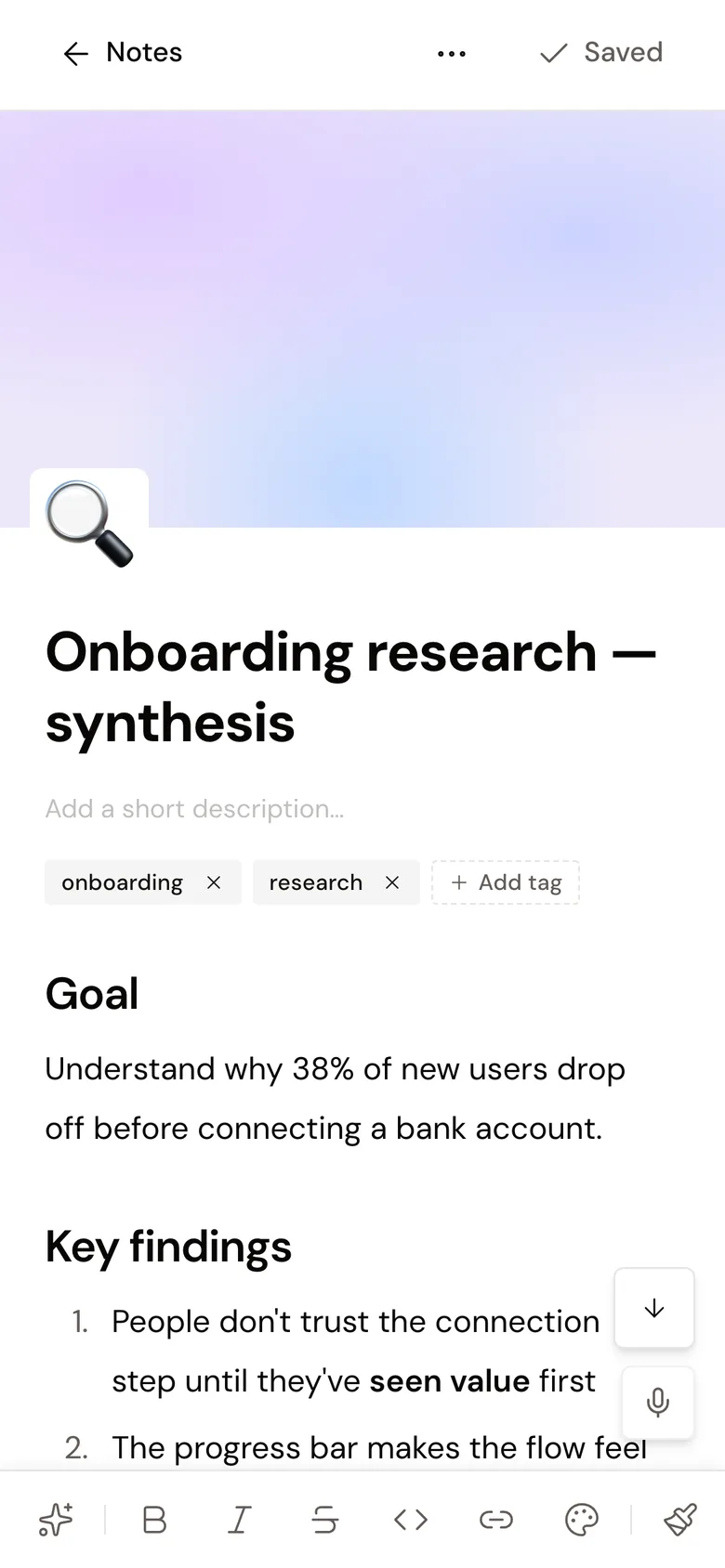 A research note on a phone