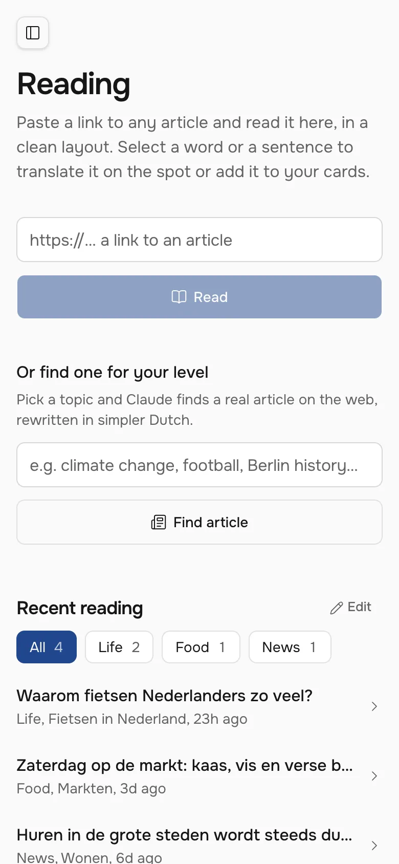Reading on a phone