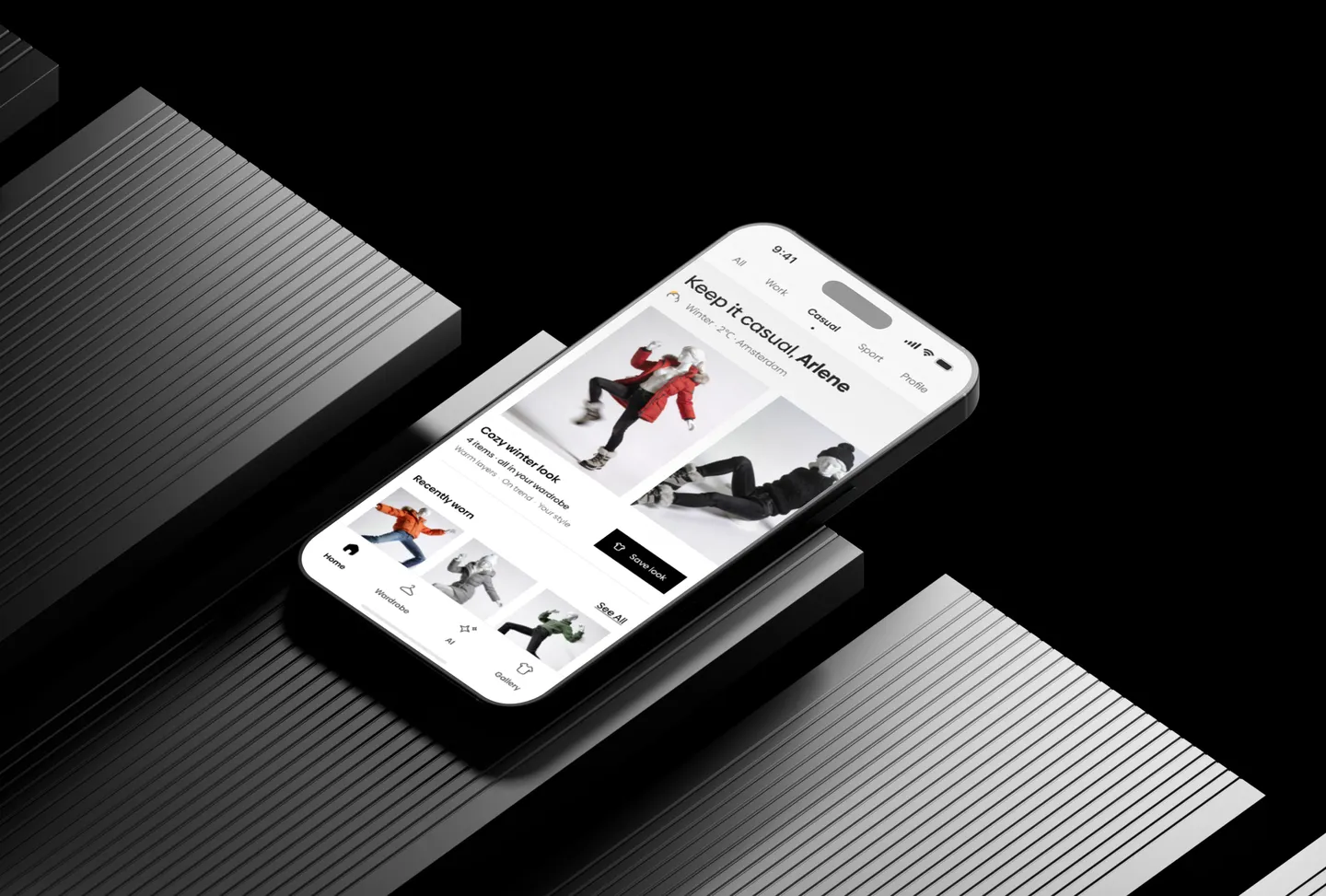 WearCast: screens from the project